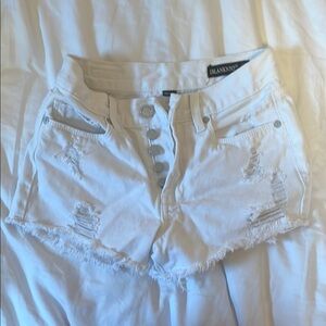 Blank NYC Women's Frayed White Jean Shorts